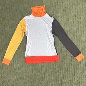 Uniqlo Marni Multicolor Long Sleeve Turtleneck - White, Yellow, Orange, Black